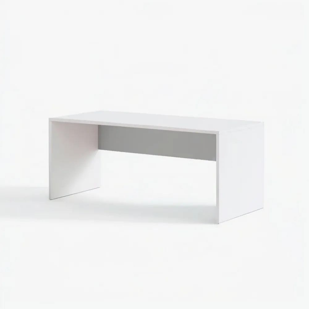 Białe biurko z płyty wiórowej laminowanej 120 x 60 x 75 cm